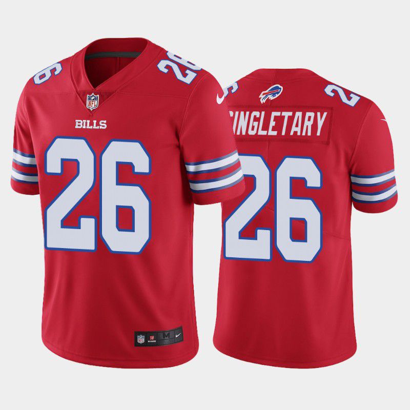 Men Buffalo Bills 26 Devin Singletary Nike Red Game NFL Jersey